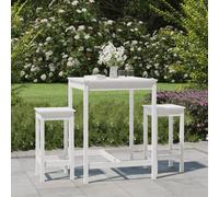 vidaXL Ensemble de bar jardin 3 pcs - Blanc