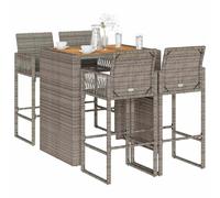 VidaXL Ensemble de bar jardin 5 pcs gris
