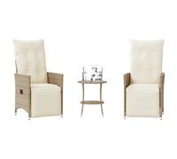 vidaXL Ensemble de bistro 3 pcs - Beige