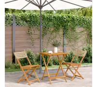 vidaXL Ensemble de bistro 3 pcs Beige Résine tressée