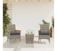 vidaXL Ensemble de bistro 3 pcs - Gris