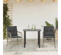 vidaXL Ensemble de bistro 3 pcs - Gris clair