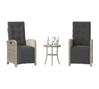 vidaXL Ensemble de bistro 3 pcs - Gris clair