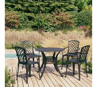VIDAXL Ensemble de bistro 5 pcs - Aluminium Noir