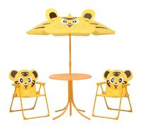 vidaXL Ensemble de bistro avec parasol Jaune enfant