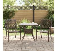 vidaXL Ensemble de Bistro de Jardin - Fonte Bronze