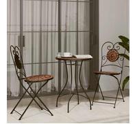 vidaXL Ensemble de mosaïque bistrot rouge terracotta Fer et céramique