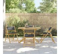 vidaXL Ensemble Bistro 5 pièces pliable avec coussins gris foncé en bambou