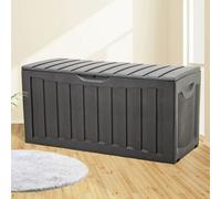 Vidaxl Ensemble De Bistro Pliante 3 Pcs Et Coussins Gris Foncé Bambou