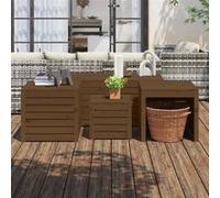 vidaXL Ensemble de boîtes de jardin 4 pcs marron miel bois pin massif 3154669 Marron G