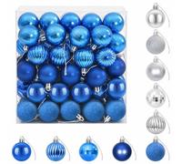vidaXL Ensemble de Boules de Noël 100 pc Bleu et argenté 4 cm