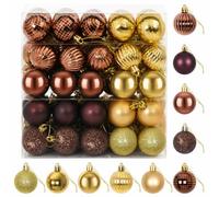 vidaXL Ensemble de Boules de Noël 100 pc Marron et Or 4 cm Polystyrène