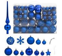 vidaXL Set de 111 Boules de Noël Bleu