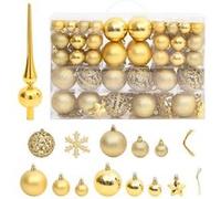 vidaXL Ensemble de boules de Noël 111 pièces doré polystyrène, boule de sapin de Noël, décoration de Noël à suspendre, décoration de Noël Or G