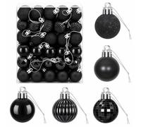 vidaXL Ensemble de Boules de Noël 150 pc Noir 3 cm Polystyrène