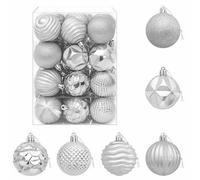 vidaXL Ensemble de Boules de Noël 36 pc Argenté 6 cm Polystyrène