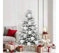 vidaXL Ensemble de Boules de Noël 9 pcs Blanc