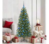 vidaXL Ensemble de Boules de Noël avec 150 LED 61 pcs Bleu Plastique, Ornements de Noël stylés et modernes 42018839