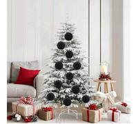 vidaXL Ensemble de Boules de Noël XL 9 pc Noir Ø 15 cm Plastique 42018858