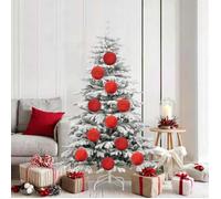 vidaXL Ensemble de Boules de Noël XL 9 pc Rouge Ø 15 cm Plastique 42018854