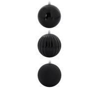 Boules de Noël - VIDAXL - Ensemble de 3 pcs - Noir - Plastique durable - Design moderne