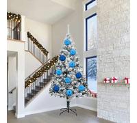 vidaXL Ensemble de Boules de Noël XXL 3 pcs Bleu Plastique