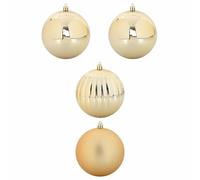 vidaXL Ensemble de Boules de Noël XXL 4 pcs Doré Plastique, Salon, Boules de Noël Modernes, déco élégante, Ornements festifs, Saison des fêtes