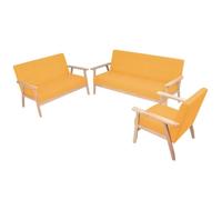 Ensemble de canapé 3 pcs Tissu jaune