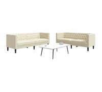 Canape droit vidaxl 3 places en simili-cuir beige 74.5 x 174 x 70.5 cm beige G