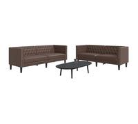 vidaXL Ensemble de canapé Chesterfield 2 pcs marron similicuir, canapé, siège de canapé, canapé relax, canapé confort, 3209276