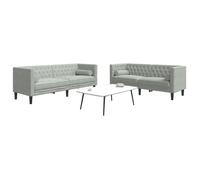 VidaXL Canapé Chesterfield - Gris clair