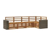 vidaXL Ensemble de canapé d'angle 5 pcs Naturel Bois d'Acacia Massif
