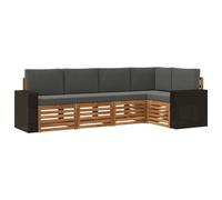 vidaXL Ensemble de canapé d'angle 5 pcs Naturel et Anthracite