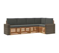 vidaXL Ensemble de canapé d'angle 5 pcs Naturel et Anthracite