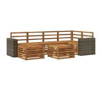 vidaXL Ensemble de canapé d'angle 6 pcs Naturel Bois d'Acacia Massif