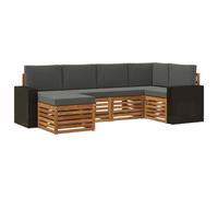 vidaXL Ensemble de canapé d'angle 6 pcs Naturel et Anthracite