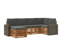 vidaXL Ensemble de canapé d'angle 6 pcs Naturel et Anthracite
