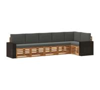 vidaXL Ensemble de canapé d'angle 6 pcs Naturel et Anthracite