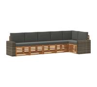 vidaXL Ensemble de canapé d'angle 6 pcs Naturel et Anthracite