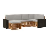 vidaXL Ensemble de canapé d'angle 6 pcs Naturel et gris clair