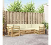 vidaXL Ensemble de canapé d'angle 7 pcs Blanc et crème Polyester