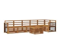 vidaXL Ensemble de canapé d'angle 7 pcs Naturel Bois d'Acacia Massif