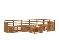vidaXL Ensemble de canapé d'angle 7 pcs Naturel Bois d'Acacia Massif, Salon de Jardin, Ensembles Modernes, canapés modulaires, Salle à Manger détente, Ensemble Bois, Design pour Patio