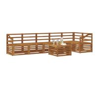 vidaXL Ensemble de canapé d'angle 7 pcs Naturel Bois d'Acacia Massif, Salon de Jardin, Ensembles Modernes, canapés modulaires, Salle à Manger détente, Ensemble Bois, Design pour Patio