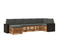 vidaXL Ensemble de canapé d'angle 7 pcs Naturel et Anthracite