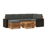 vidaXL Ensemble de canapé d'angle 7 pcs Naturel et Anthracite
