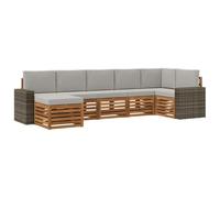 vidaXL Ensemble de canapé d'angle 7 pcs Naturel et gris clair