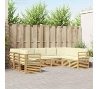 vidaXL Ensemble de canapé d'angle 9 pcs Blanc et crème Polyester