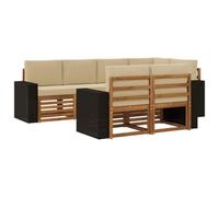 vidaXL Ensemble de canapé d'angle avec coussin 7 pcs Naturel et Beige