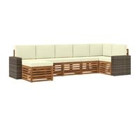 vidaXL Ensemble de canapé d'angle avec coussin 7 pcs Naturel et Crème